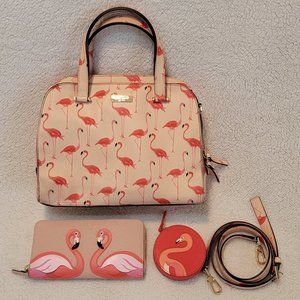 Kate Spade Newbury Lane small felix bag Flamingo, matching wallet and coin purse
